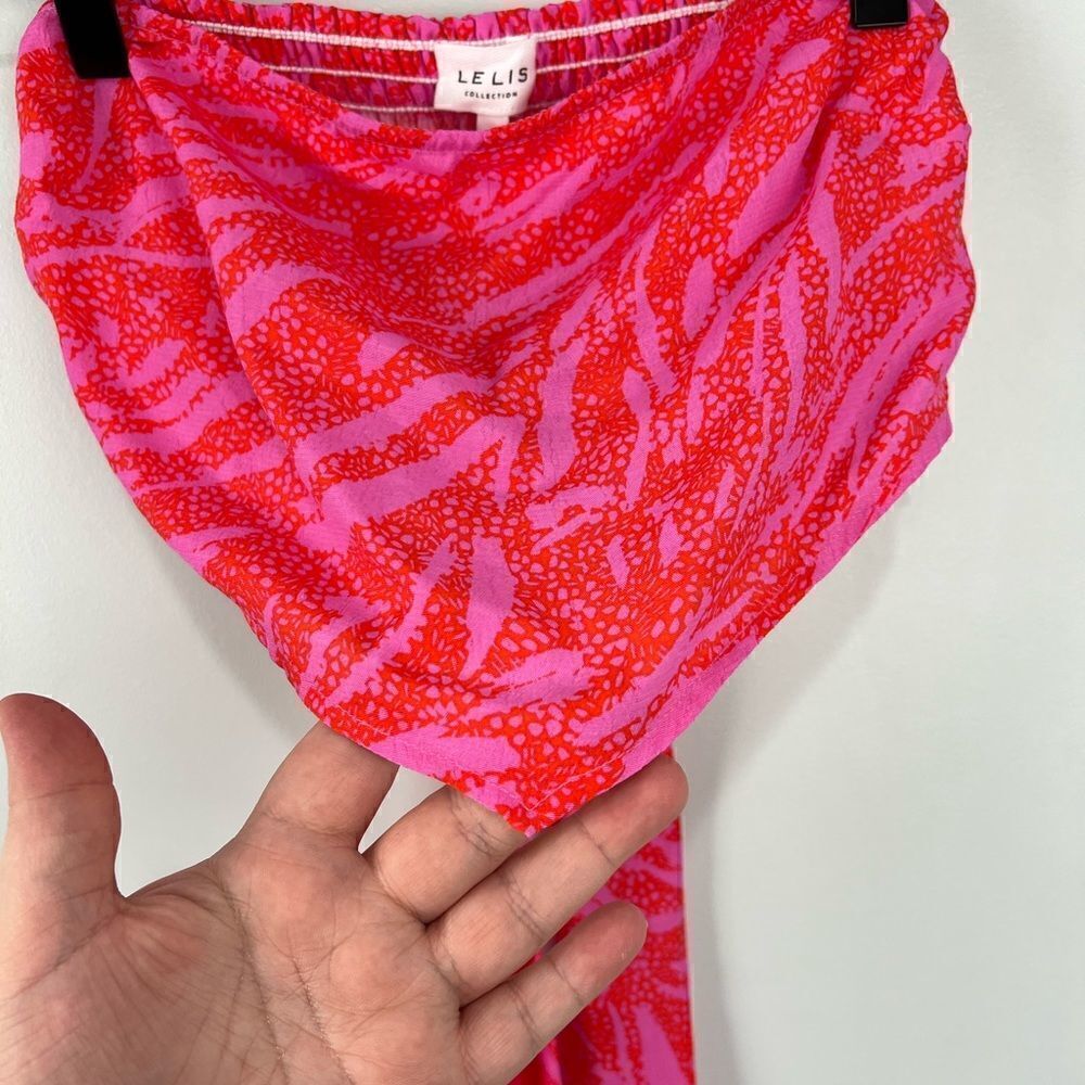 LE LIS Bandeau Bright Colored Crop Top with Tie back S NWT - Picture 3 of 9